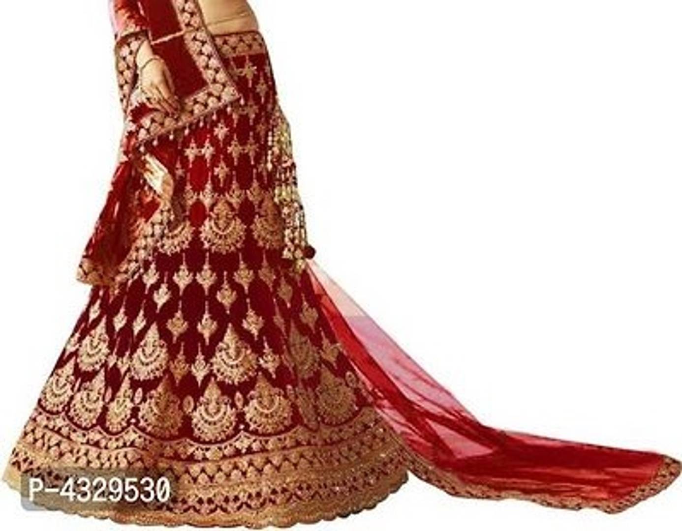 Embroidered Semi Stitched Lehenga, Choli and Dupatta Set