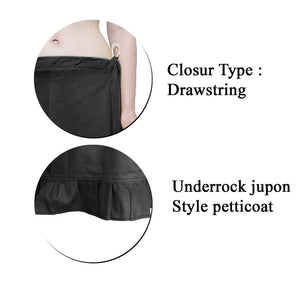 Elegant Black Cotton Solid Saree Inskirt Petticoats For Women
