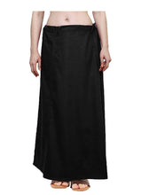 Load image into Gallery viewer, Elegant Black Cotton Solid Saree Inskirt Petticoats For Women