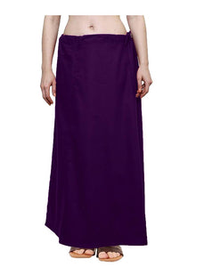 Elegant Purple Cotton Solid Saree Inskirt Petticoats For Women