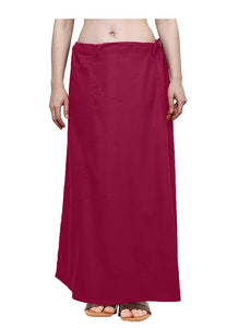 Elegant Magenta Cotton Solid Saree Inskirt Petticoats For Women