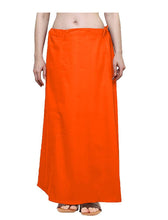 Load image into Gallery viewer, Elegant Orange Cotton Solid Saree Inskirt Petticoats For Women