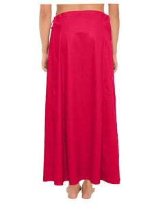 Elegant Pink Cotton Solid Saree Inskirt Petticoats For Women
