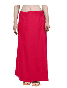 Elegant Pink Cotton Solid Saree Inskirt Petticoats For Women