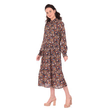 Load image into Gallery viewer, Multicolor Floral Print Round Neck Dress