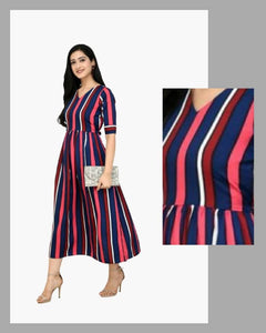 For Womens  latest Beautiful checks Gown With solid pattern