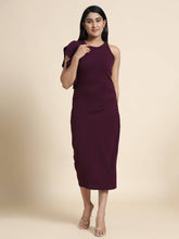 Load image into Gallery viewer, solid bodycon wine dress