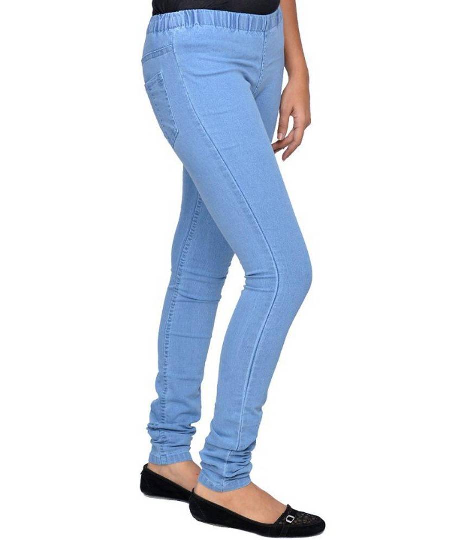 Stylish Denim Solid Jeggings For Women