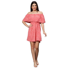 Load image into Gallery viewer, off shoulder tomato printed dress