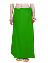 Load image into Gallery viewer, Alluring Green Cotton Solid Saree Inskirt Petticoat For Women
