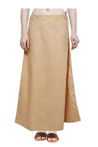 Alluring Golden Cotton Solid Saree Inskirt Petticoat For Women