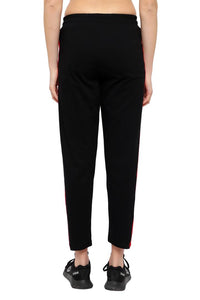 Stylish Cotton Black Solid Track Pant For Women