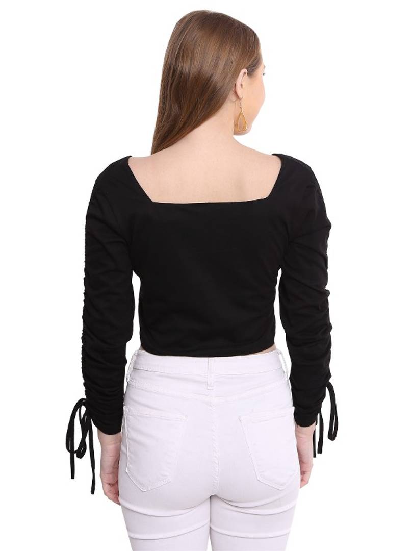 Women Black Corp Top