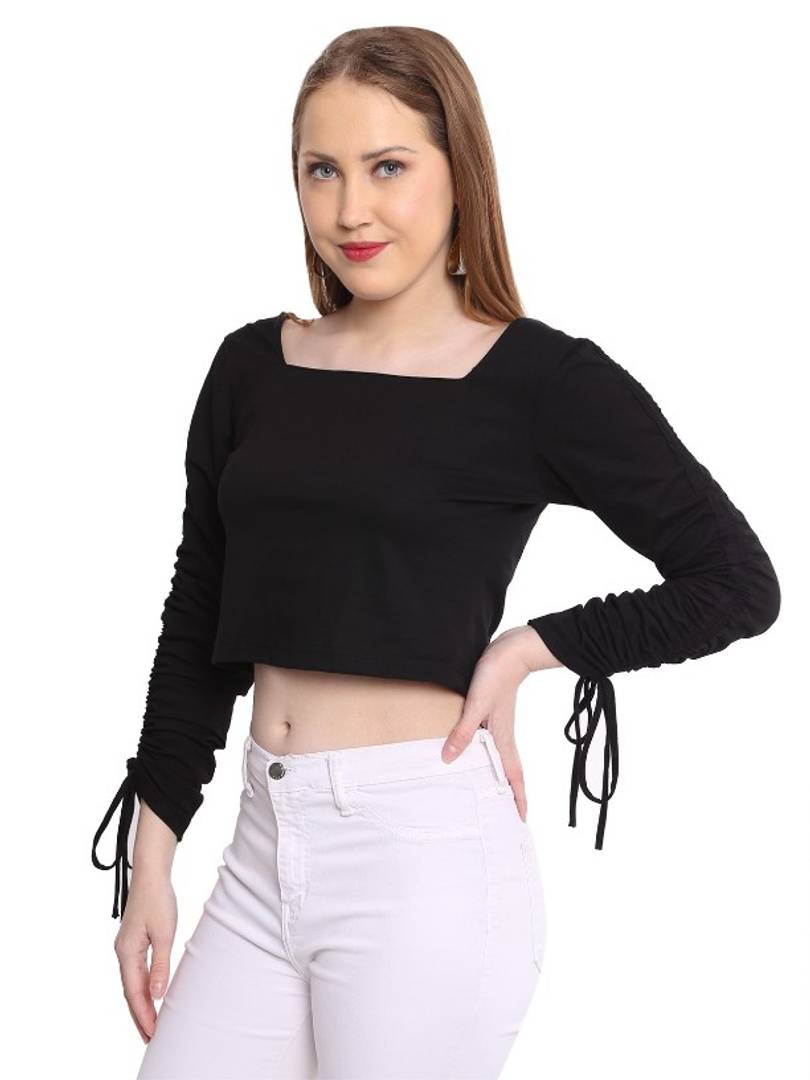 Women Black Corp Top