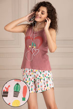Load image into Gallery viewer, Clovia Cotton Printed Top With Printed Shorts Set
