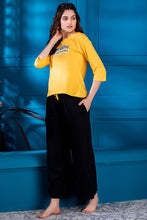 Load image into Gallery viewer, Clovia Cotton Printed Tshirt With Basic Pyjama Set