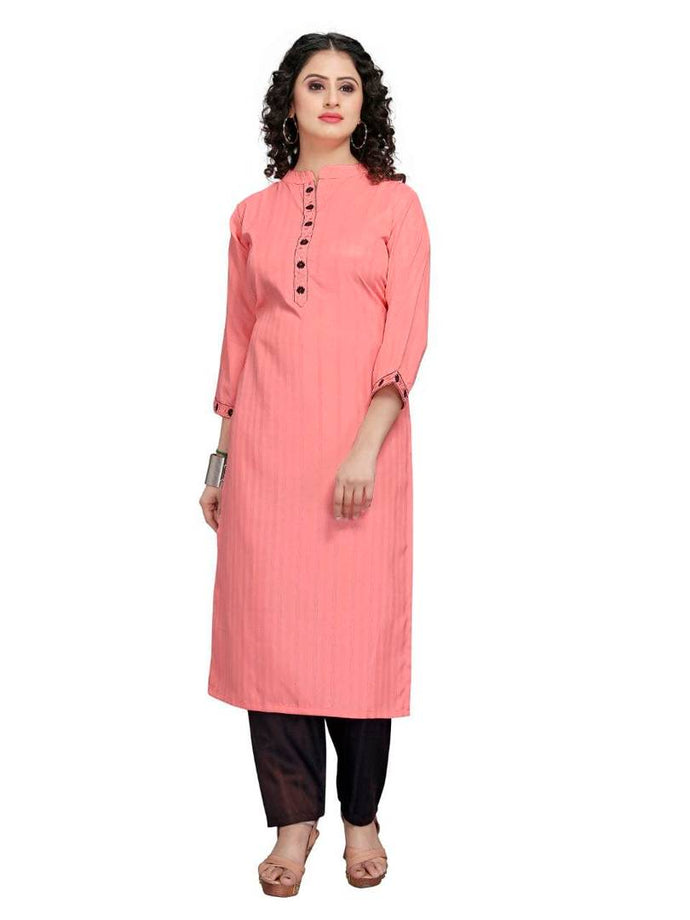 Reliable Pink Cotton Linen Embroidered Kurta With Pant Set For Women