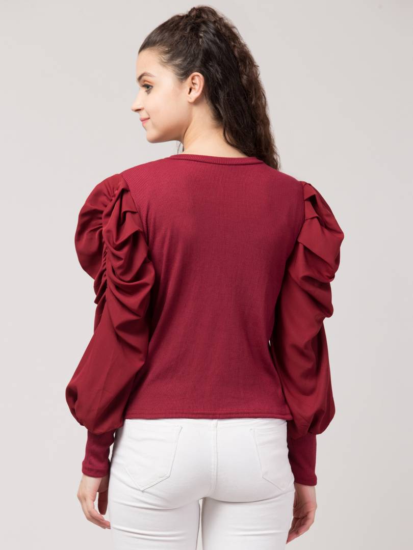 Women Maroon Casual Top