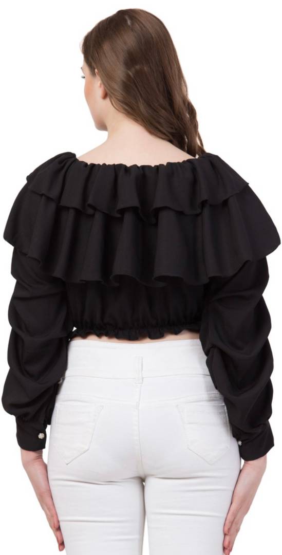 Women Black Crop Top