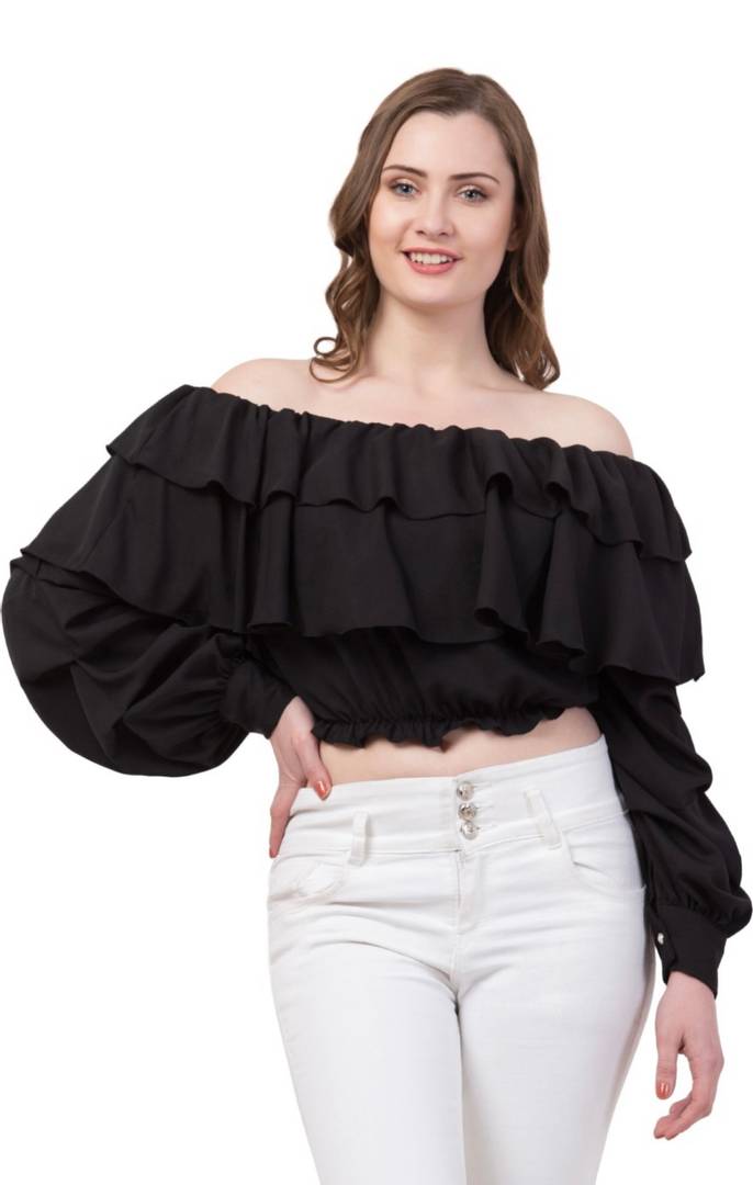 Women Black Crop Top