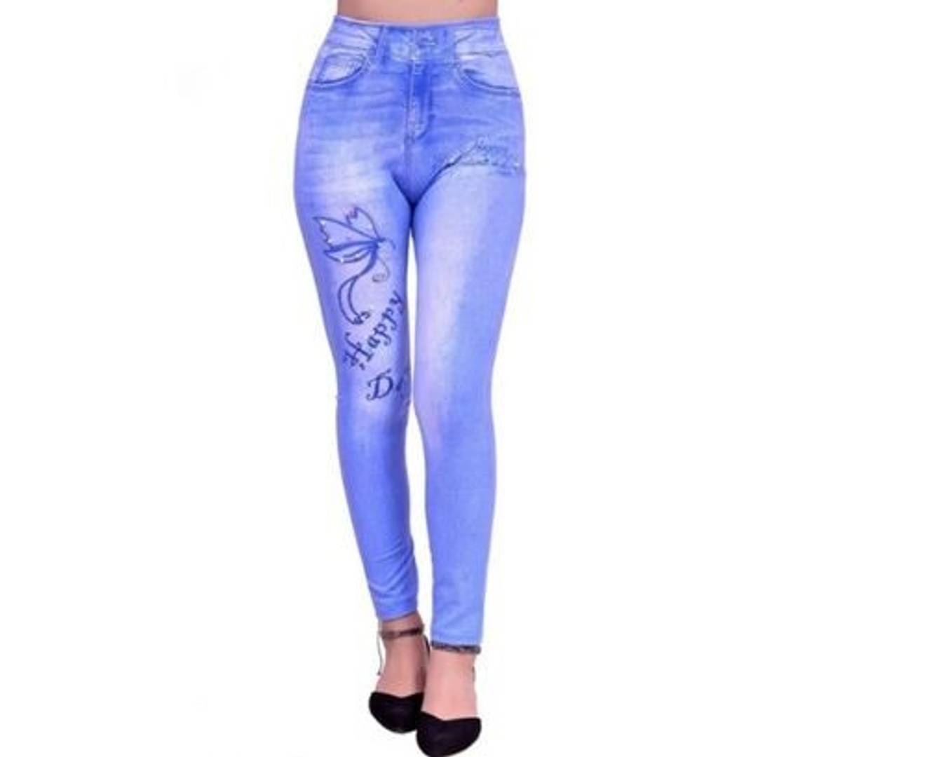 Stylish Cotton Blend Self Design Jeggings For Women