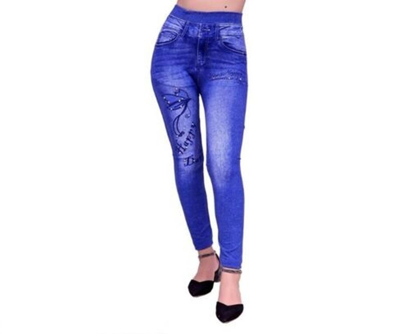 Stylish Cotton Blend Self Design Jeggings For Women