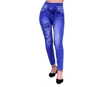 Load image into Gallery viewer, Stylish Cotton Blend Self Design Jeggings For Women