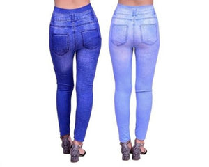 Stylish Cotton Blend Self Design Jeggings For Women- 2 Pieces