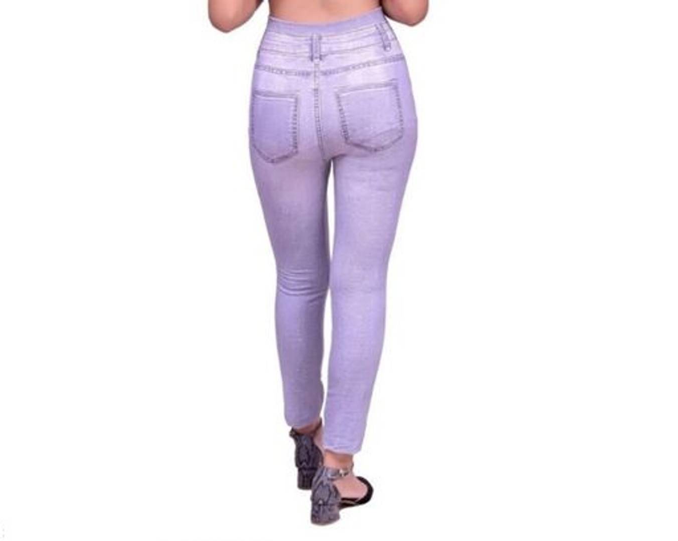 Stylish Cotton Blend Self Design Jeggings For Women
