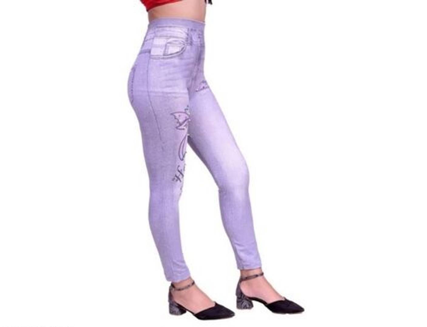 Stylish Cotton Blend Self Design Jeggings For Women