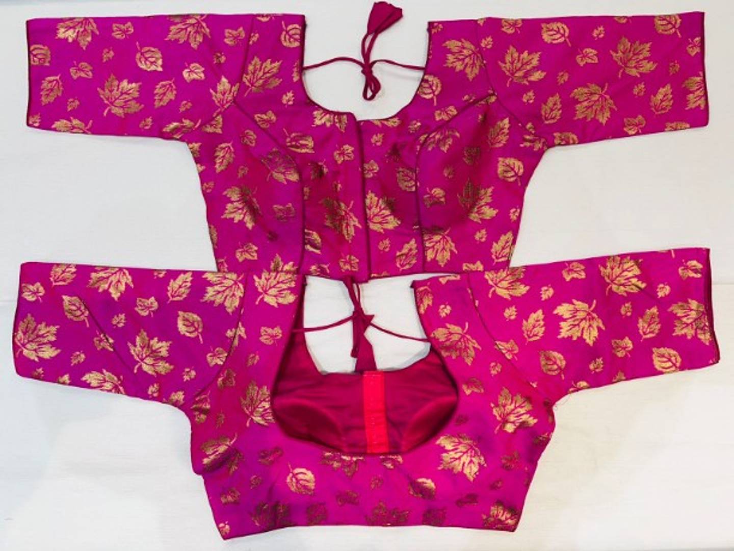 Stylish Magenta Brocade Printed Stitched Blouse For Women