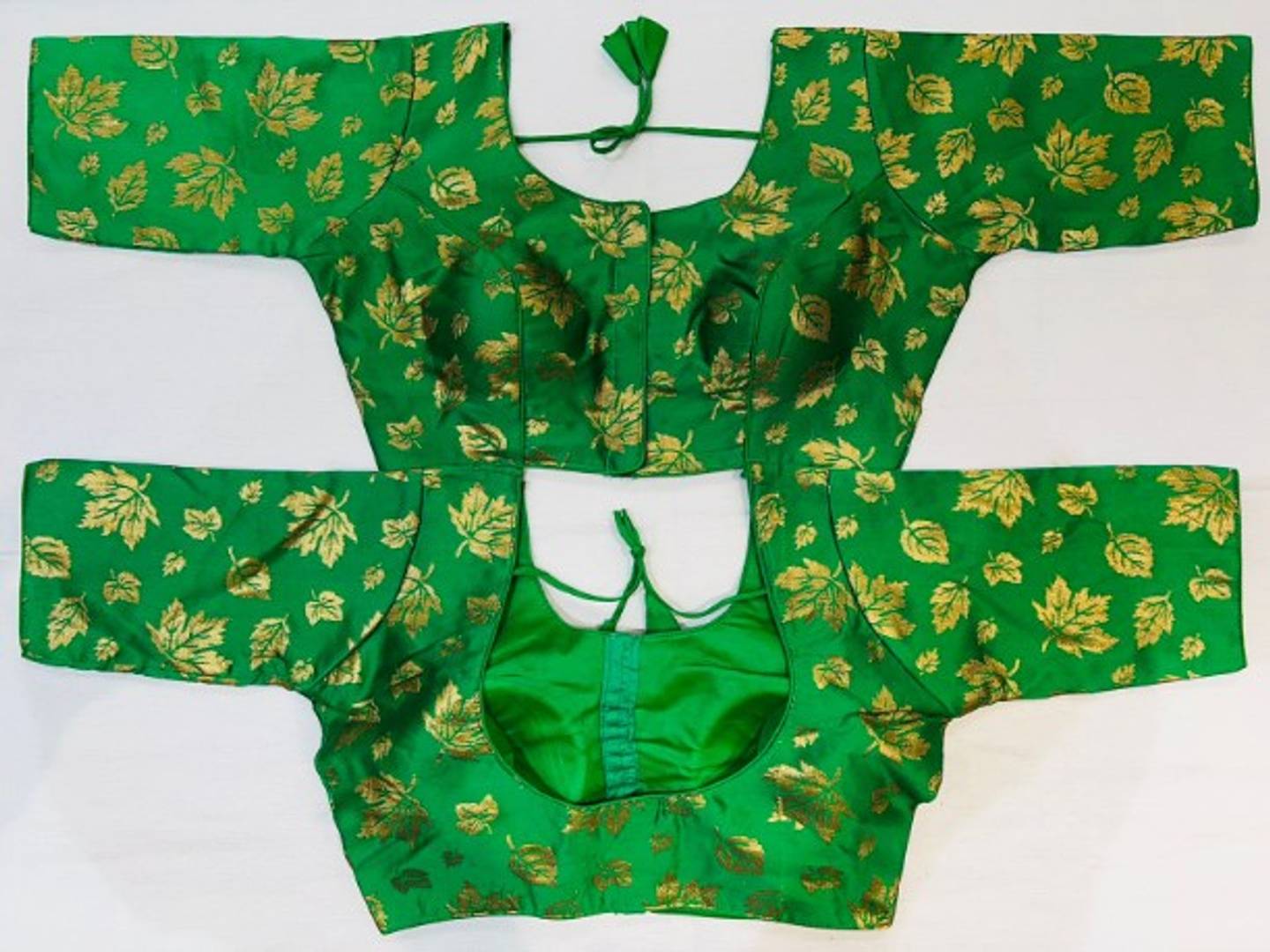 Stylish Green Brocade Printed Stitched Blouse For Women
