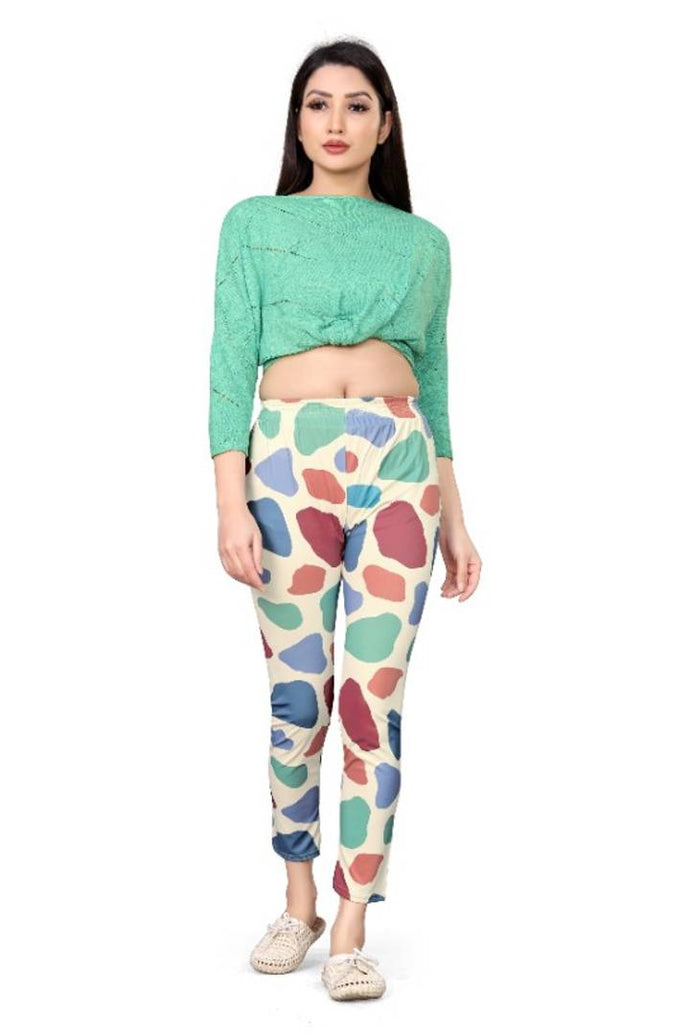 Attractive Summer Special Cotton Blend Colorful Floral Printed Womens Leggings