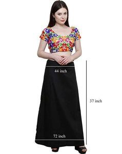 Stylish Cotton Blend Black Solid Petticoats For Women