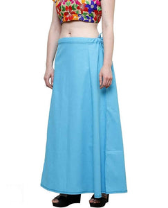 Stylish Cotton Blend Turquoise Solid Petticoats For Women