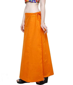 Stylish Cotton Blend Orange Solid Petticoats For Women