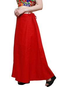 Stylish Cotton Blend Red Solid Petticoats For Women