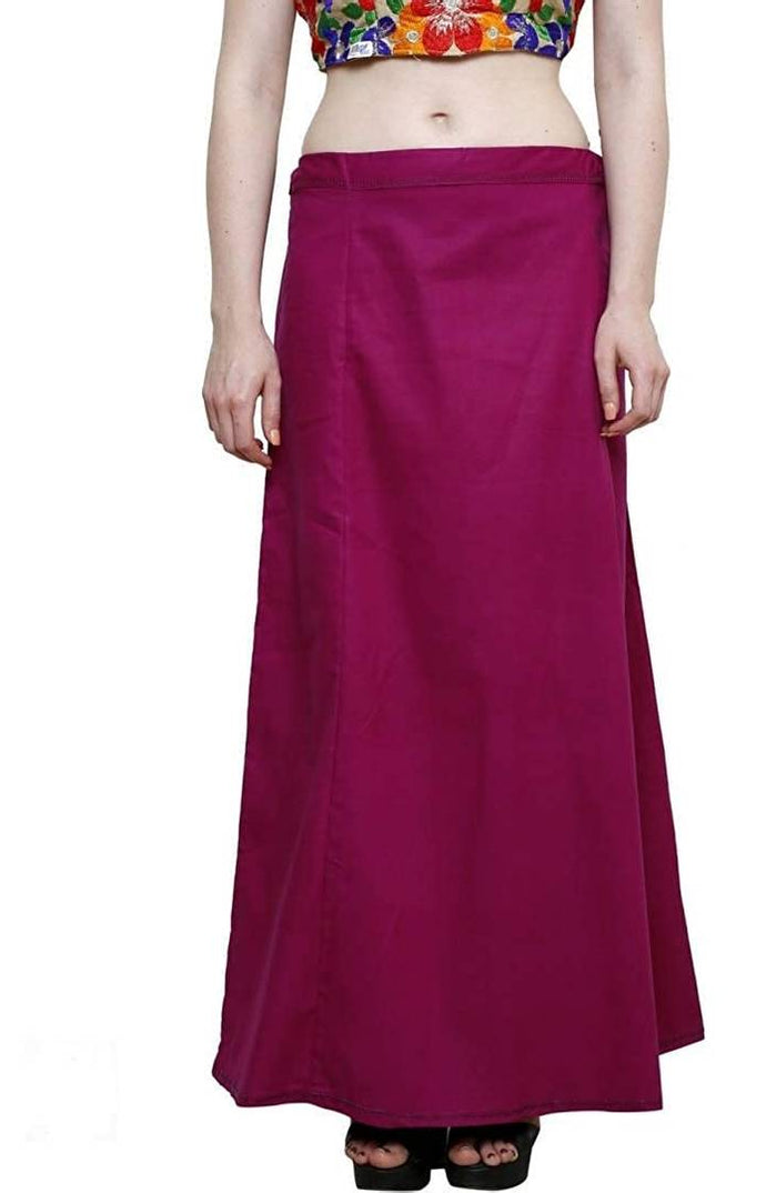 Stylish Cotton Blend Magenta Solid Petticoats For Women