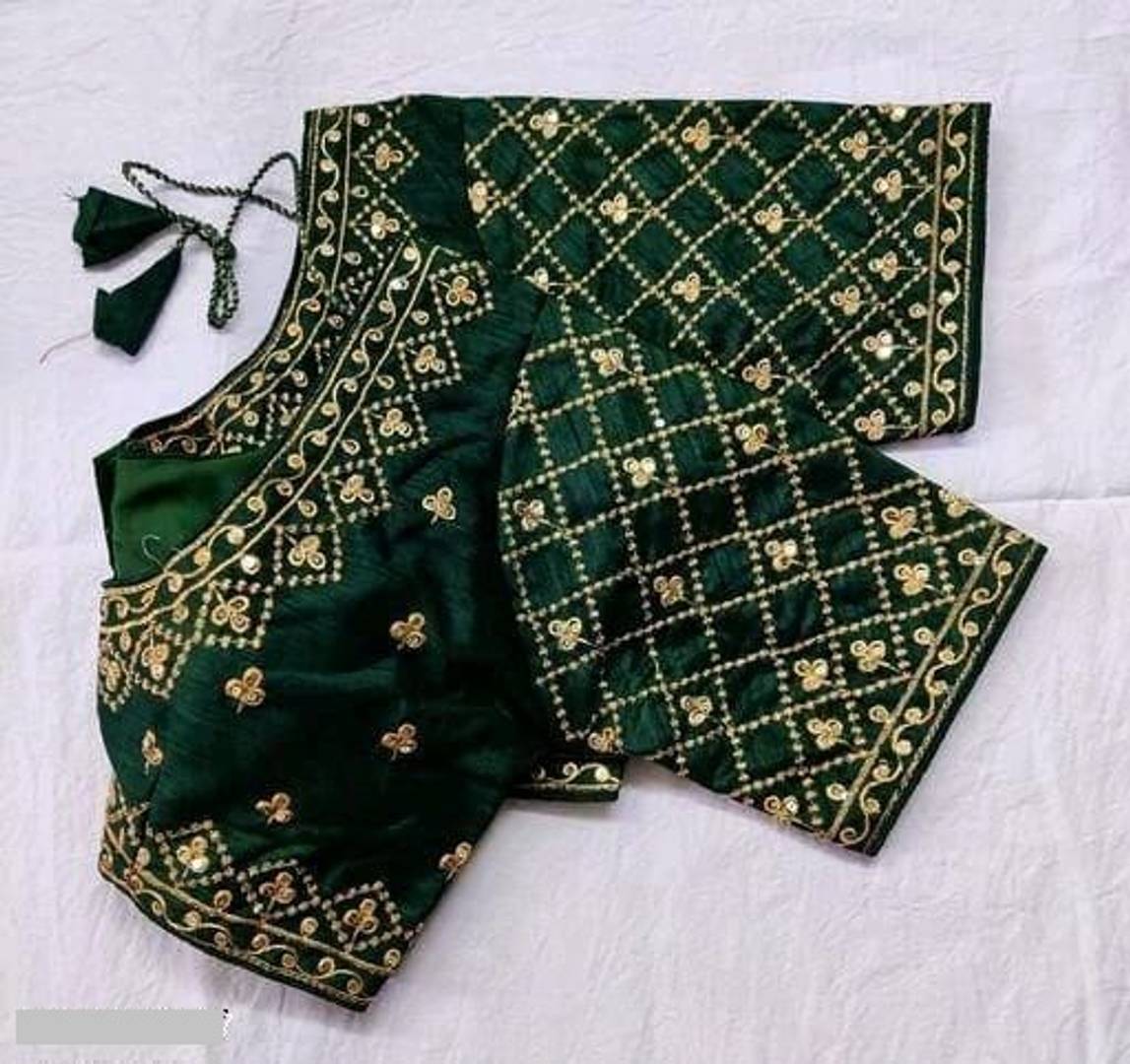Latest Beautiful Designer Embroidered Stitched Green Mira Blouse