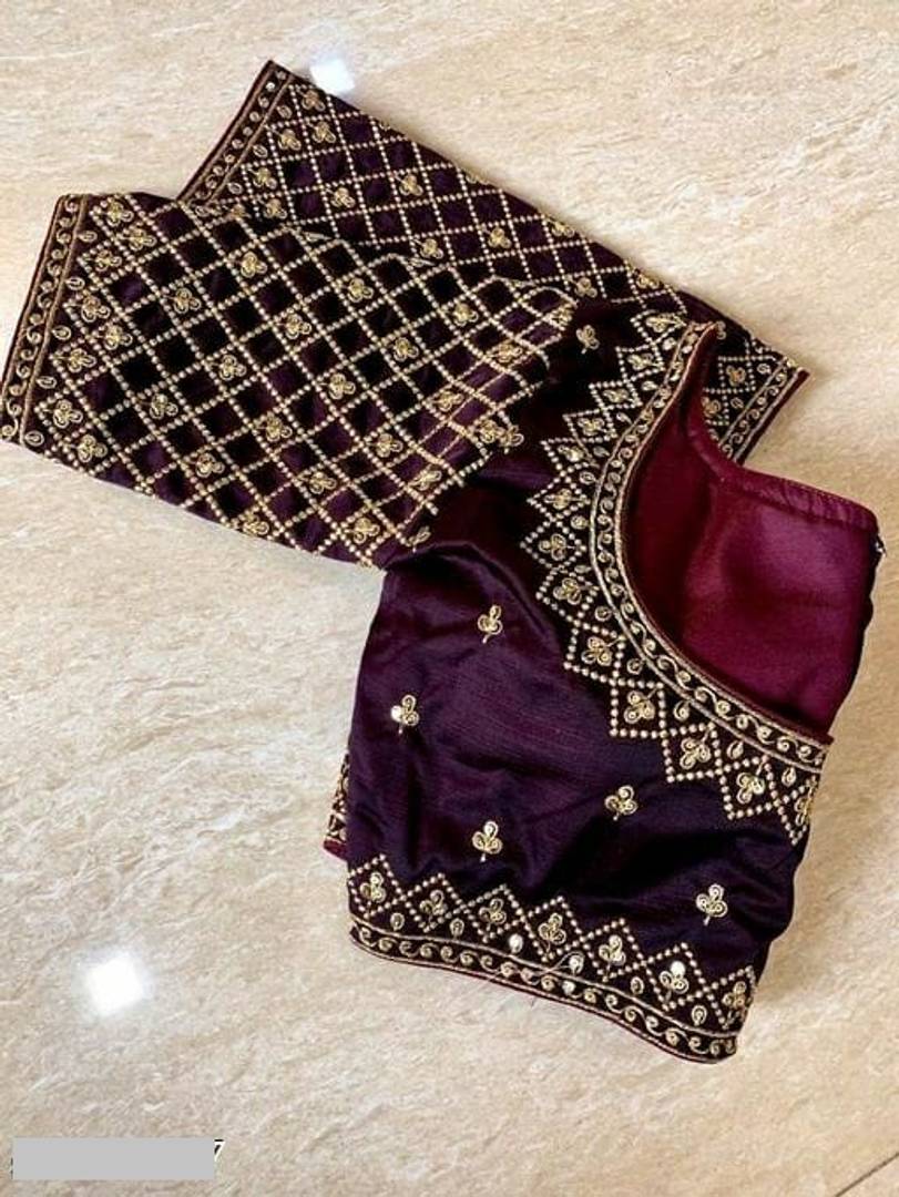 Latest Beautiful Designer Embroidered Stitched Purple Mira Blouse