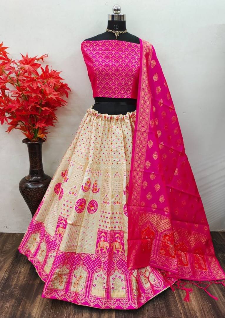 Fancy Banarasi Silk Lehenga Choli for Women