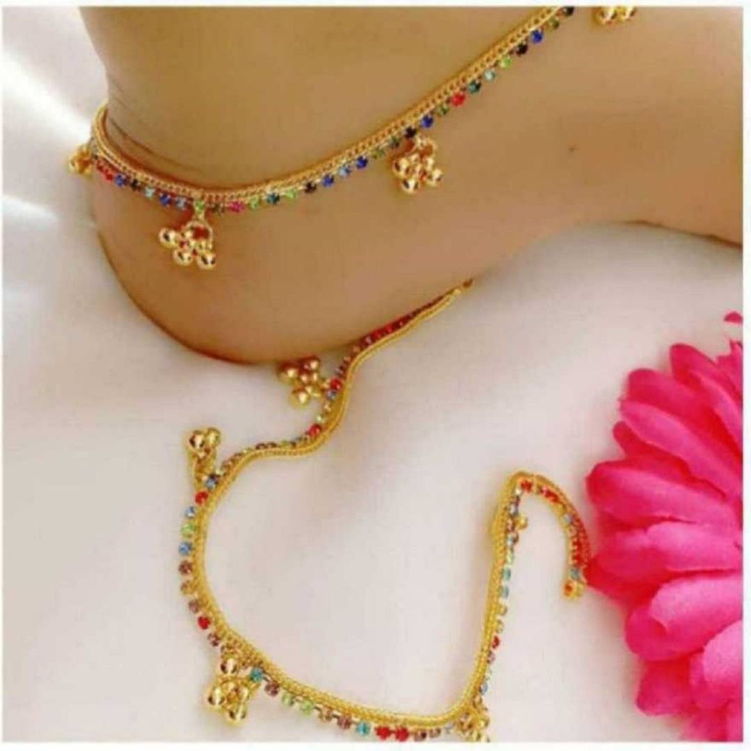 Golden Multy Ghugri Anklet