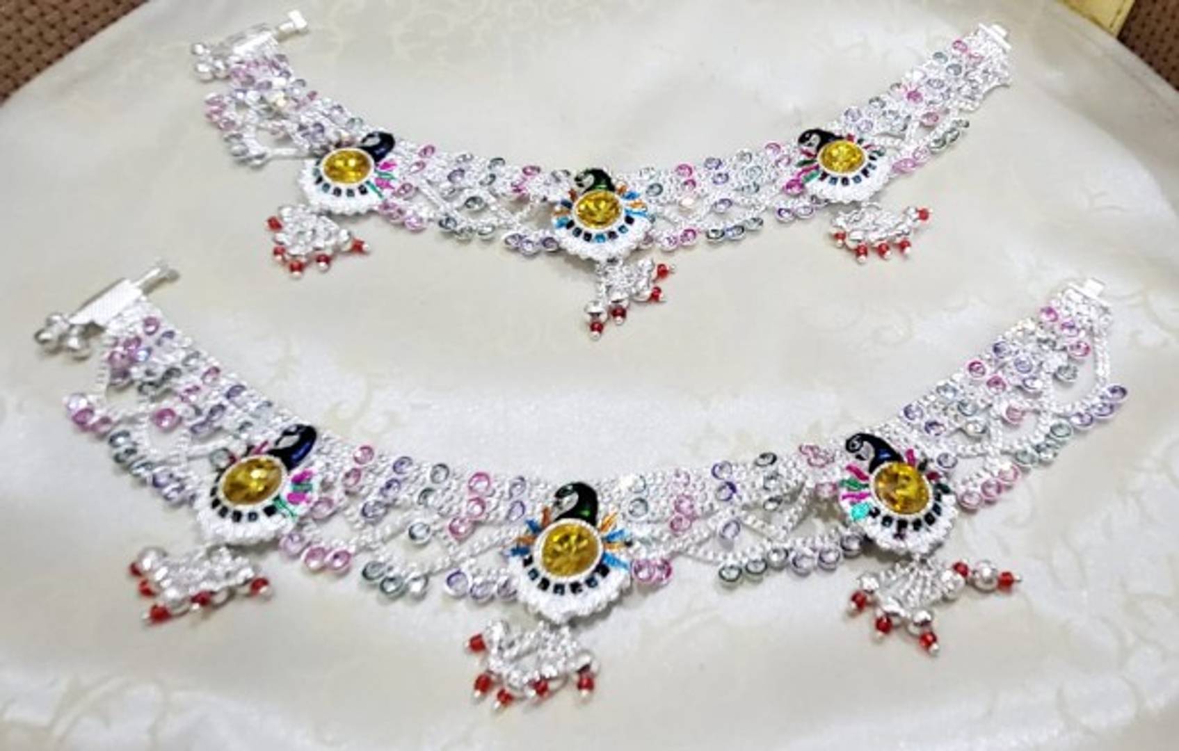 Pure German Silver Peacock Unique Anklet