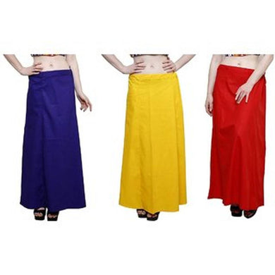 WOMENS PURE COTTON PETTICOAT INNERSKIRT PACK OF 3