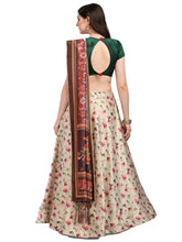 Load image into Gallery viewer, Elegant Beige Woven Design Satin Semi-Stitched Lehenga Choli with Dupatta For Women