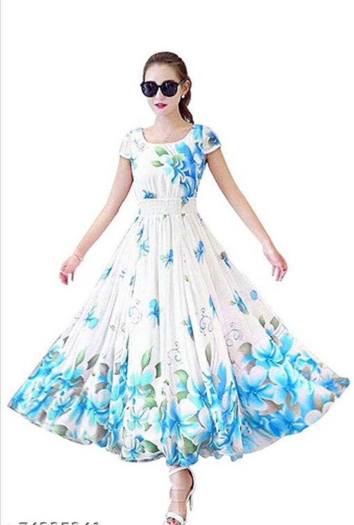 Women Printed  Fancy Gown