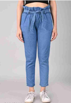 Trendy Martin Stylish Regular Fit Denim Blue Women Jeans For Girls