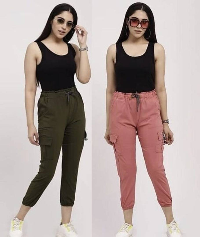 Trendy Latest Joggers Pants And Toko Stretchable Cargo Pants And Capri For  Girls And Women  Combo Pack Of 2
