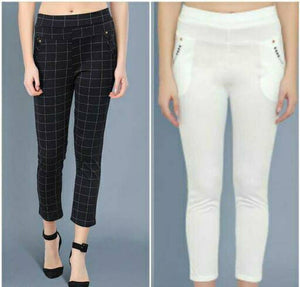 Attractive Cotton Blend Jeggings For Women Pack Of 2