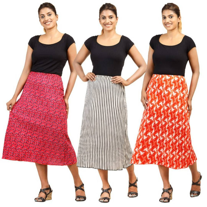 WOMENS Cotton Blend SKIRT Pack of 3